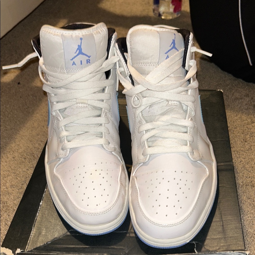 Jordan High-Top Sneakers in White and Blue
